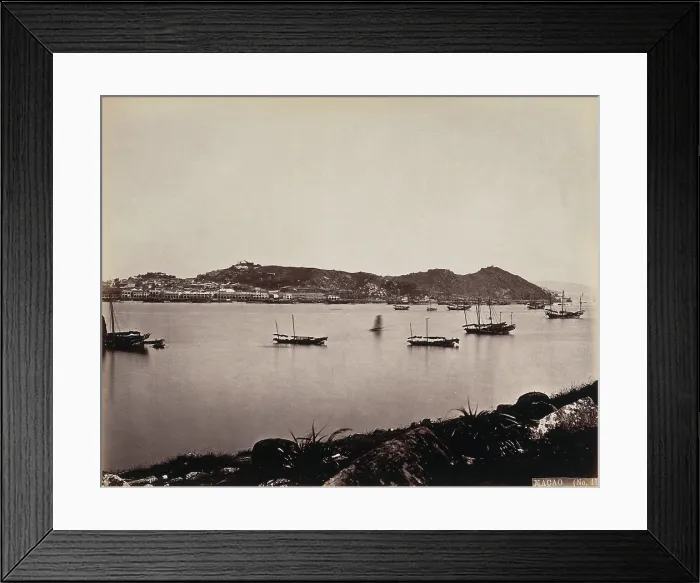 Framed Print : Macao Island: Macao Inner Harbour and adjacent Barra Fort, from the Island of Patera, c1873. Creator: William Pryor Floyd Framed Print : Macao Island: Macao Inner Harbour and adjacent Barra Fort, from the Island of Patera, c1873. Creator: William Pryor Floyd