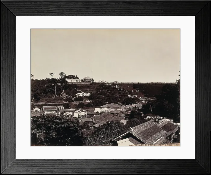 Framed Print : A Japanese village in wooded country, c1873. Creator: William Pryor Floyd Framed Print : A Japanese village in wooded country, c1873. Creator: William Pryor Floyd