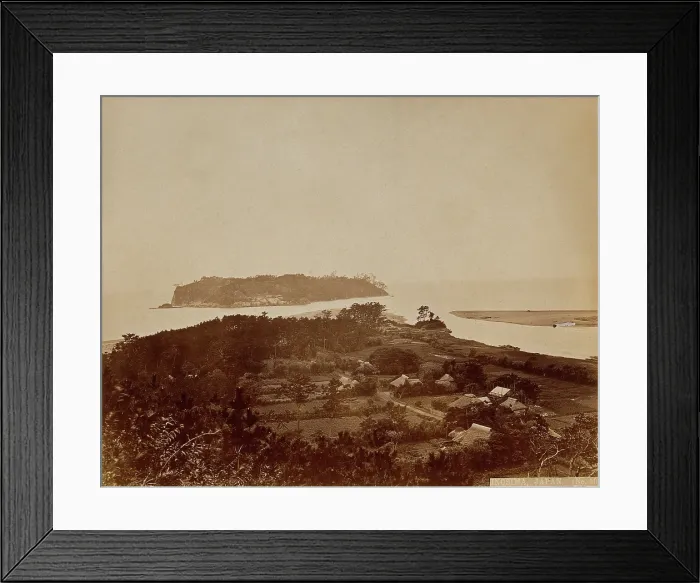 Framed Print : Inosima, a Japanese island, viewed from the village of Katasie on the mainland, c1873. Creator: William Pryor Floyd Framed Print : Inosima, a Japanese island, viewed from the village of Katasie on the mainland, c1873. Creator: William Pryor Floyd