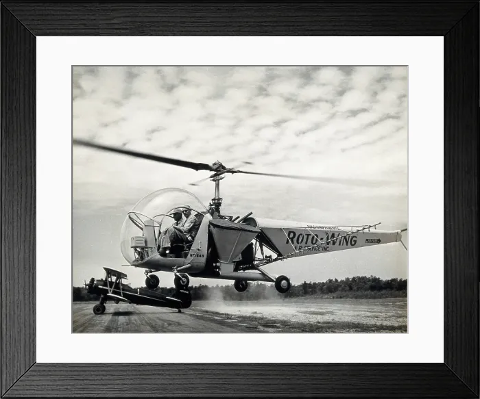 Framed Print : Sir Gordan Covell in a helicopter, Beltsville, Maryland, 1948. Creator: Unknown Framed Print : Sir Gordan Covell in a helicopter, Beltsville, Maryland, 1948. Creator: Unknown