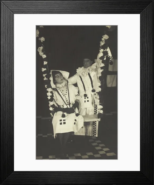 Framed Print : Two British soldiers performing as clowns for 'The Timbertown Follies...(between 1910 and 1919?). Creator: Unknown Framed Print : Two British soldiers performing as clowns for 'The Timbertown Follies...(between 1910 and 1919?). Creator: Unknown