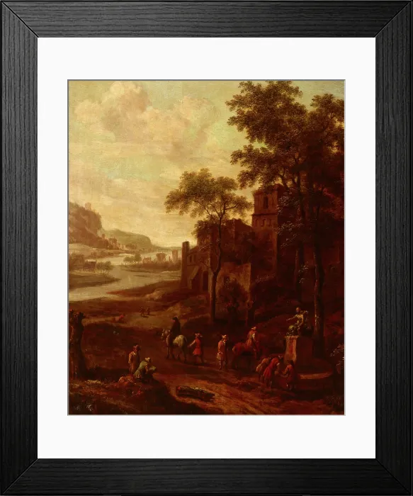 Framed Print : Landscape with a Group of Wanderers, between 1645-1685. Creator: Jan Blom Framed Print : Landscape with a Group of Wanderers, between 1645-1685. Creator: Jan Blom