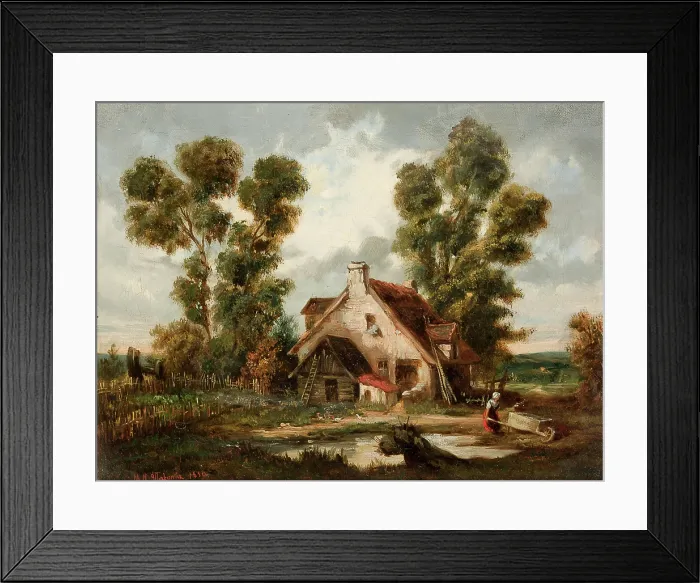 Framed Print : Landscape, 1850. Creator: Napoleon Illakowicz Framed Print : Landscape, 1850. Creator: Napoleon Illakowicz
