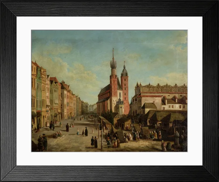 Framed Print : Main Market Square in Krakow with a View towards Mikolajska Street, c1858. Creator: Ludwik Krafft Framed Print : Main Market Square in Krakow with a View towards Mikolajska Street, c1858. Creator: Ludwik Krafft