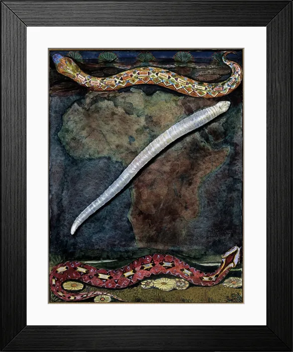 Framed Print : Parasites: a parasitical worm, shown much enlarged, with its hosts, c1930. Creator: J Svoboda Framed Print : Parasites: a parasitical worm, shown much enlarged, with its hosts, c1930. Creator: J Svoboda
