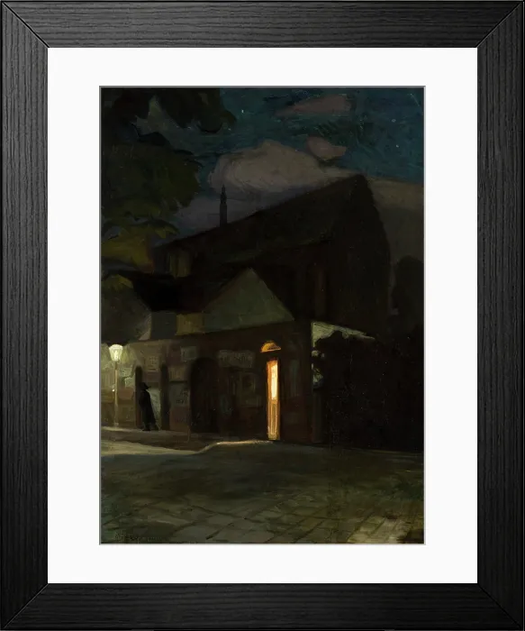 Framed Print : The Domincan Church in Krakow at Night, 1902. Creator: Henryk Szczyglinski