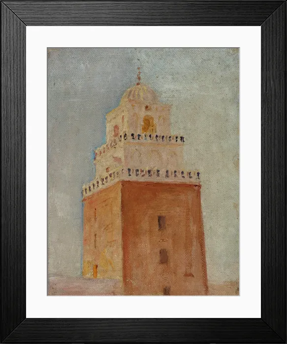 Framed Print : Kairouan (The Minaret of the Mosque of the Barber), 1911. Creator: Jan Ciaglinski Framed Print : Kairouan (The Minaret of the Mosque of the Barber), 1911. Creator: Jan Ciaglinski