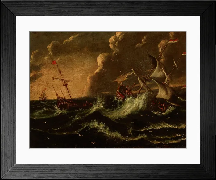 Framed Print : Storm at Sea, 2nd half of 17th century. Creator: Unknown Framed Print : Storm at Sea, 2nd half of 17th century. Creator: Unknown