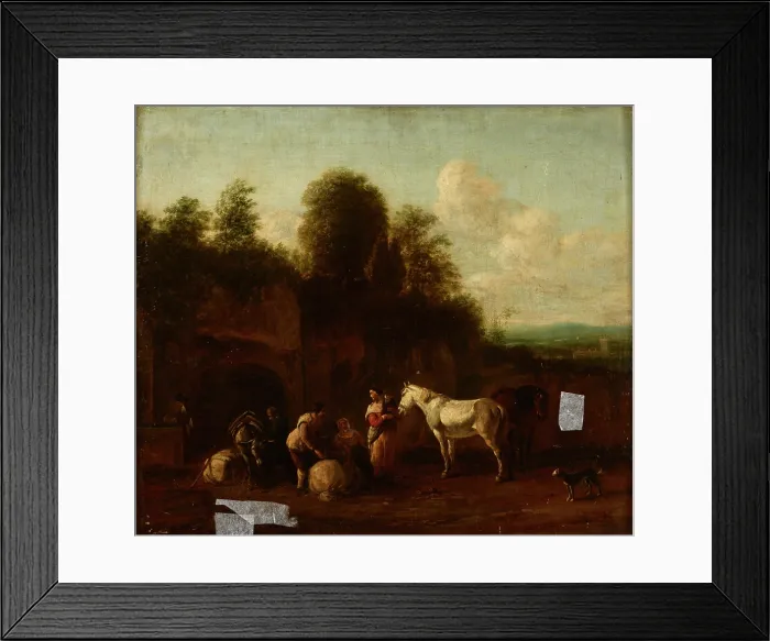 Framed Print : Scene in Front of the Grotto, around 1650. Creator: Unknown