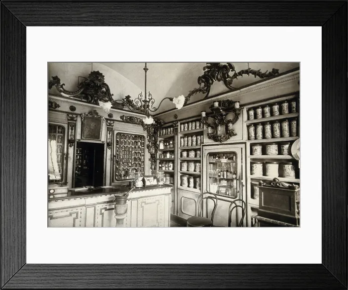 Framed Print : An ornate sixteenth-century pharmacy ofs Maria della Scala, Sorrento... c1890s. Creator: Unknown Framed Print : An ornate sixteenth-century pharmacy ofs Maria della Scala, Sorrento... c1890s. Creator: Unknown