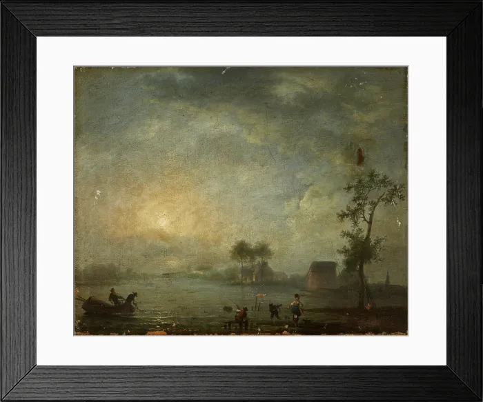 Framed Print : Landscape with a Lake, 1st half of 19th century. Creator: Unknown Framed Print : Landscape with a Lake, 1st half of 19th century. Creator: Unknown