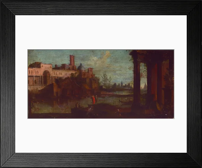 Framed Print : Architectural Landscape, 18th century. Creator: Unknown Framed Print : Architectural Landscape, 18th century. Creator: Unknown