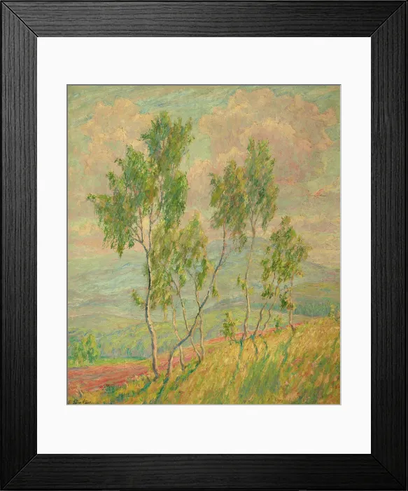 Framed Print : Birches Against Mountains and a Road, 2nd half of 19th century. Creator: Unknown Framed Print : Birches Against Mountains and a Road, 2nd half of 19th century. Creator: Unknown