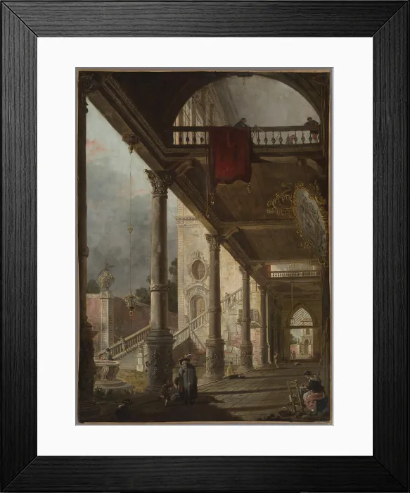 Framed Print : Perspective of a Colonnade Portico, 18th century. Creator: Unknown Framed Print : Perspective of a Colonnade Portico, 18th century. Creator: Unknown