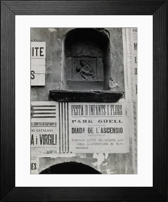 Framed Print : Hospital de la Santa Cruz, Barcelona: a stone relief, carved... c1900s.. Creator: Unknown Framed Print : Hospital de la Santa Cruz, Barcelona: a stone relief, carved... c1900s.. Creator: Unknown