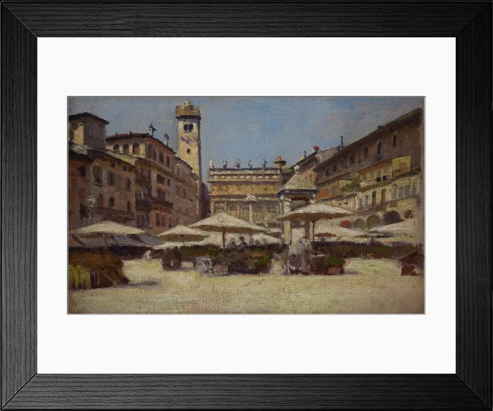 Framed Print : Piazza delle Erbe in Verona, c1900. Creator: Aleksander Gierymski Framed Print : Piazza delle Erbe in Verona, c1900. Creator: Aleksander Gierymski