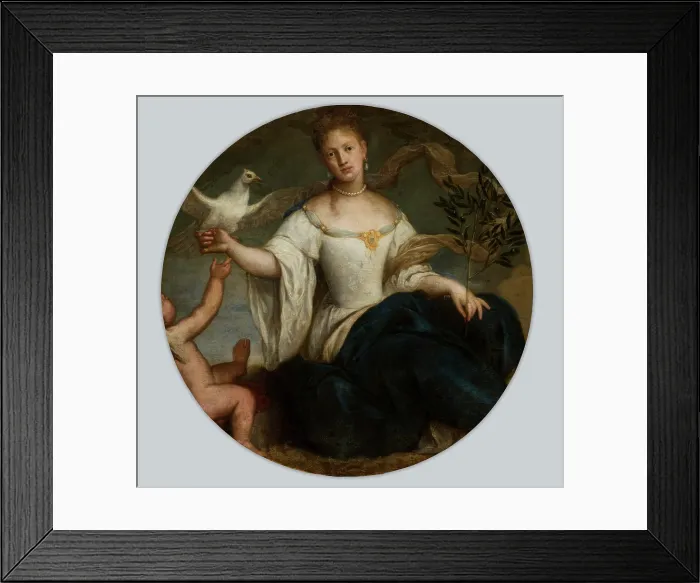 Framed Print : Allegory of Peace-Woman with a Pigeon, 18th century. Creator: Unknown Framed Print : Allegory of Peace-Woman with a Pigeon, 18th century. Creator: Unknown