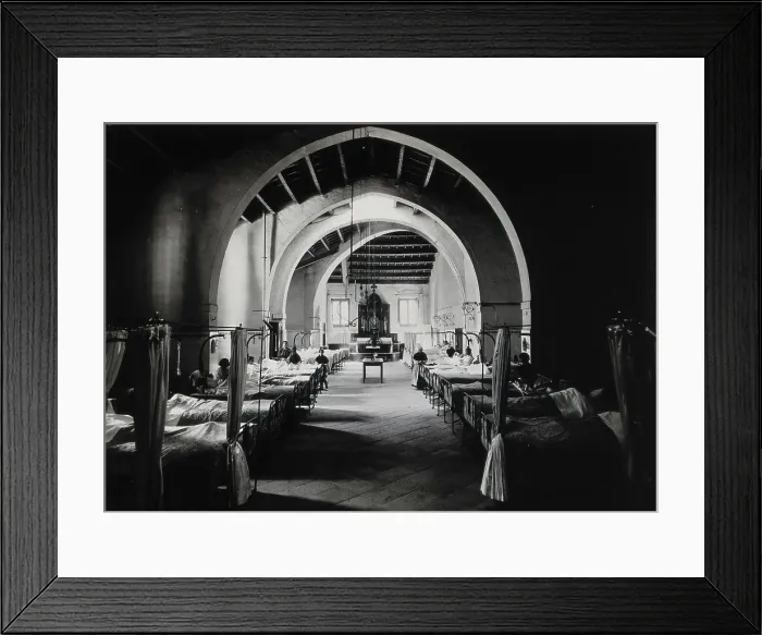 Framed Print : Hospital de la Santa Cruz, Barcelona: ward of St John the Baptist, c1900. Creator: Unknown Framed Print : Hospital de la Santa Cruz, Barcelona: ward of St John the Baptist, c1900. Creator: Unknown