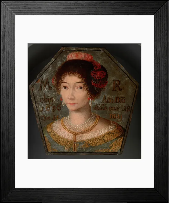 Framed Print : Coffin Portrait of a Young Woman, 1686. Creator: Unknown Framed Print : Coffin Portrait of a Young Woman, 1686. Creator: Unknown