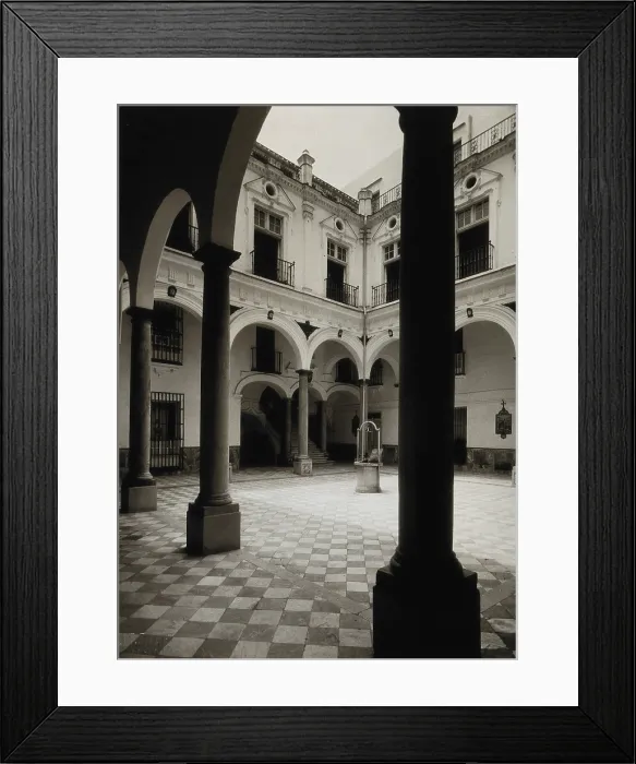 Framed Print : Women's hospital, Cadiz: 18th-century patio, c1900. Creator: Unknown. Women's hospital, Cadiz: 18th-century patio, c1900. Creator: Unknown Framed Print : Women's hospital, Cadiz: 18th-century patio, c1900. Creator: Unknown. Women's hospital, Cadiz: 18th-century patio, c1900. Creator: Unknown