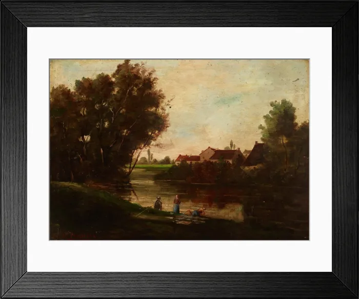 Framed Print : Landscape, 2nd half of 19th century. Creator: M Chalandre Framed Print : Landscape, 2nd half of 19th century. Creator: M Chalandre