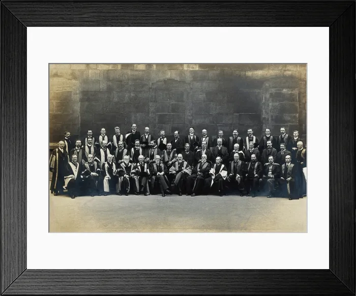 Framed Print : St Bartholomew's Hospital, London: group portrait in academic costume, c1908. Creator: Unknown. St Bartholomew's Hospital, London: group portrait in academic costume, c1908 Framed Print : St Bartholomew's Hospital, London: group portrait in academic costume, c1908. Creator: Unknown. St Bartholomew's Hospital, London: group portrait in academic costume, c1908