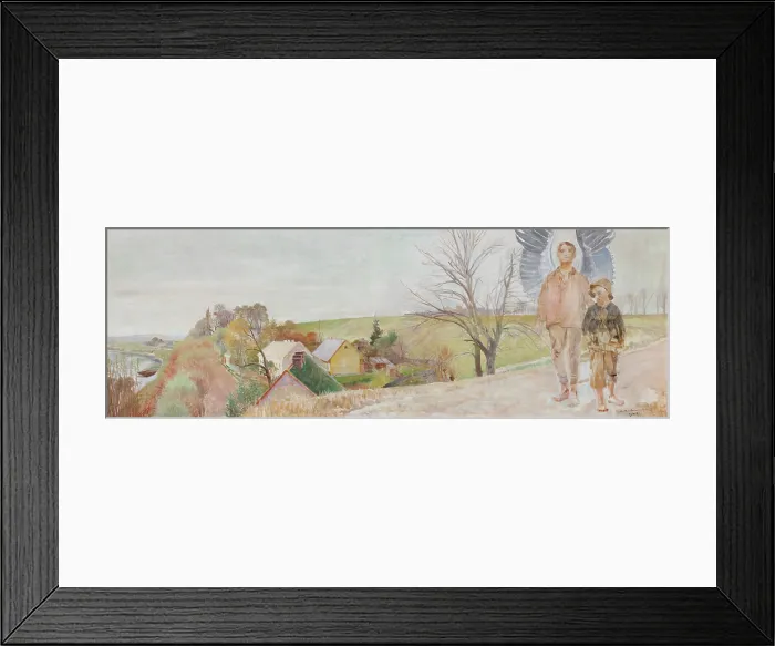 Framed Print : Angel with Tobias, 1902. Creator: Jacek Malczewski Framed Print : Angel with Tobias, 1902. Creator: Jacek Malczewski