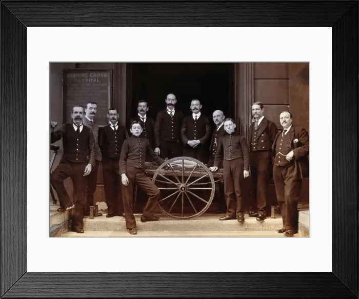Framed Print : Charing Cross Hospital: portrait of the porters, 1906. Creator: Unknown Framed Print : Charing Cross Hospital: portrait of the porters, 1906. Creator: Unknown