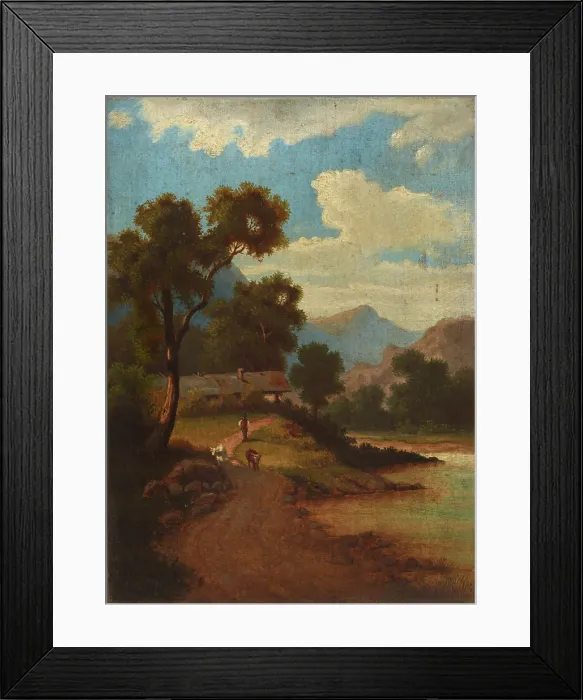 Framed Print : Landscape, c1850. Creator: M Rohu Framed Print : Landscape, c1850. Creator: M Rohu
