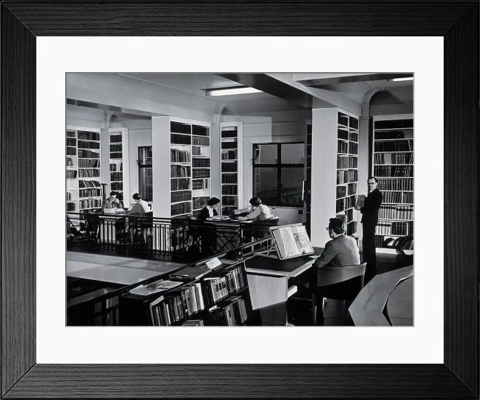 Framed Print : The Wellcome Building, Euston Road, London: the gallery in the Hall of Statuary as... c1960. Creator: Unknown Framed Print : The Wellcome Building, Euston Road, London: the gallery in the Hall of Statuary as... c1960. Creator: Unknown