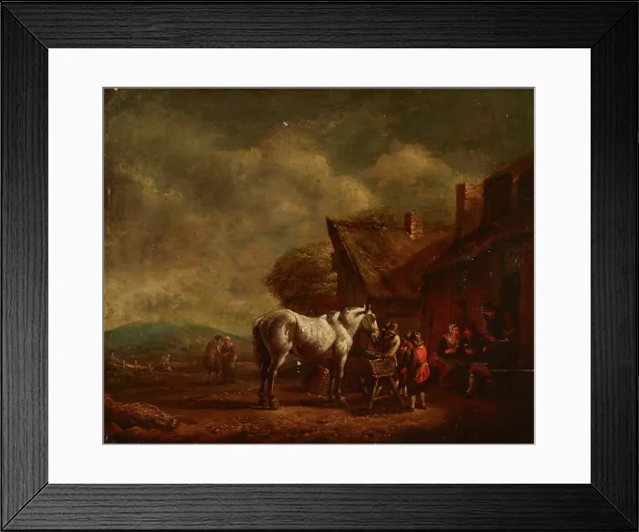 Framed Print : In Front of the Inn, 18th century. Creator: Unknown Framed Print : In Front of the Inn, 18th century. Creator: Unknown