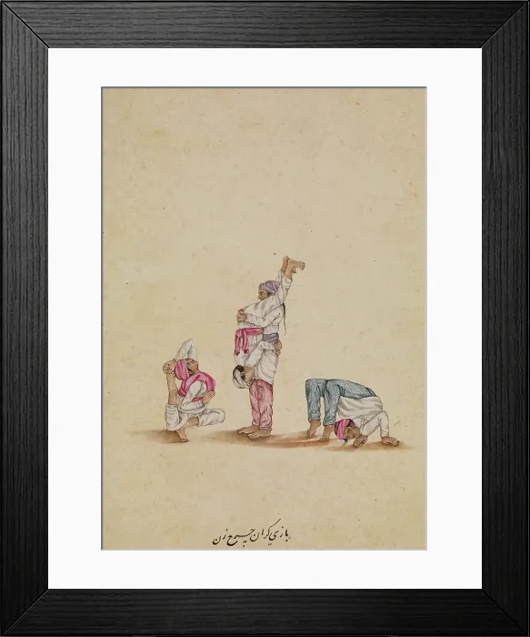 Framed Print : Four acrobats, between 1800 and 1899. Creator: Unknown Framed Print : Four acrobats, between 1800 and 1899. Creator: Unknown