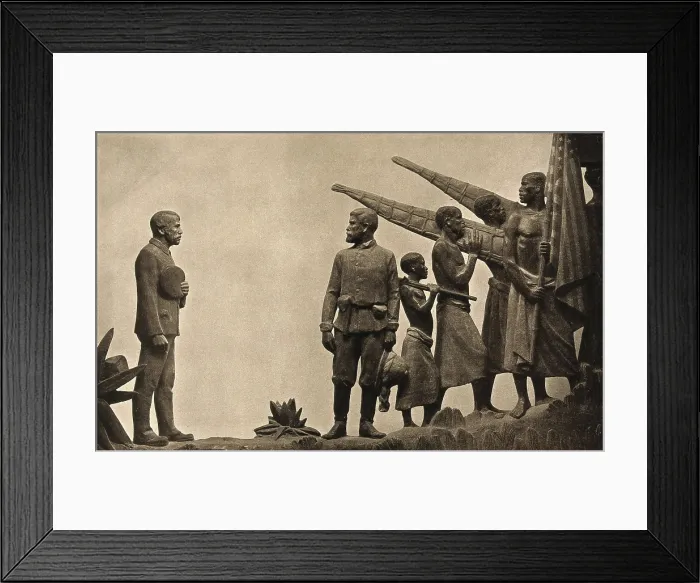 Framed Print : David Livingstone memorial in Blantyre; Livingstone bidding farewell to Stanley, c1910s.. Creator: Unknown Framed Print : David Livingstone memorial in Blantyre; Livingstone bidding farewell to Stanley, c1910s.. Creator: Unknown