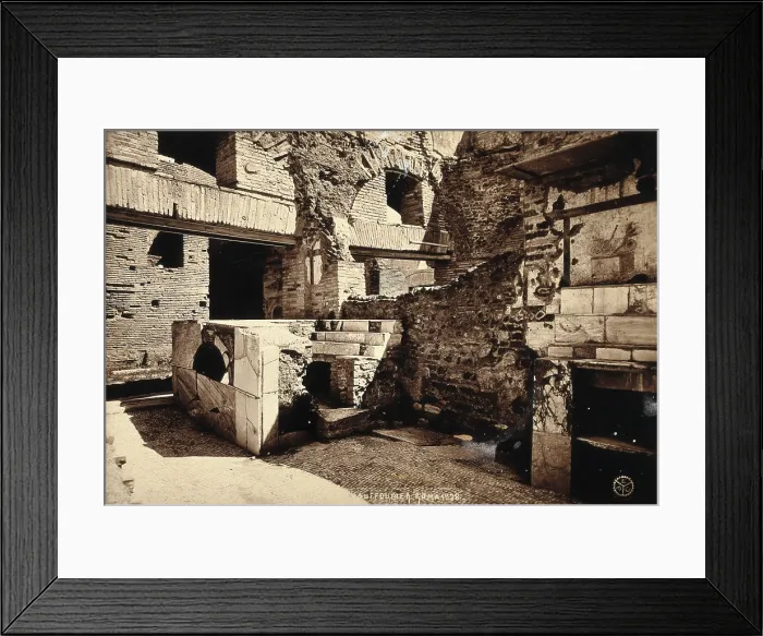 Framed Print : Partly ruined buildings in Ostia identified as a tavern or hot-food shop (thermopolium)... 1928. Creator: Unknown Framed Print : Partly ruined buildings in Ostia identified as a tavern or hot-food shop (thermopolium)... 1928. Creator: Unknown