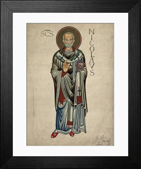 Framed Print : Saint Nicholas of Myra and Bari, 1881. Creator: William Brindley Framed Print : Saint Nicholas of Myra and Bari, 1881. Creator: William Brindley