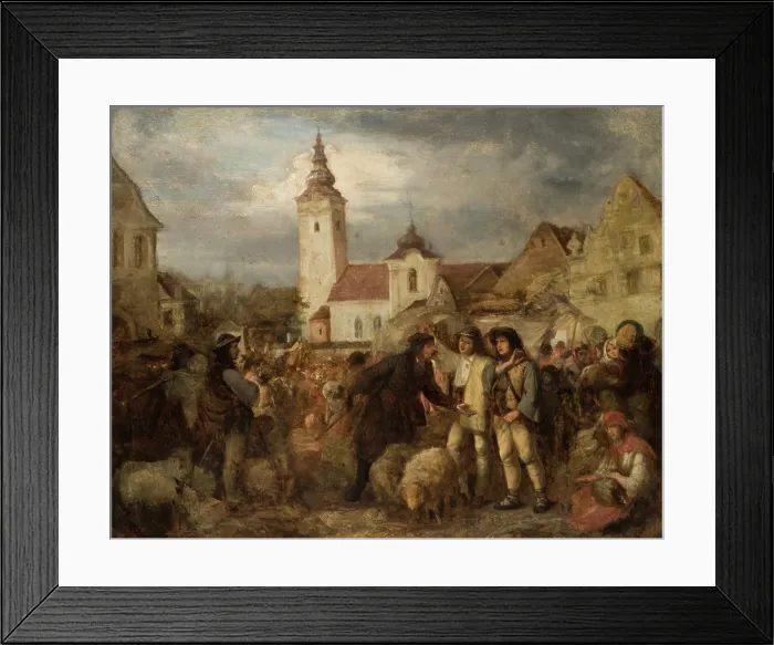 Framed Print : Fair in Nowy Targ, 1870. Creator: Aleksander Kotsis Framed Print : Fair in Nowy Targ, 1870. Creator: Aleksander Kotsis