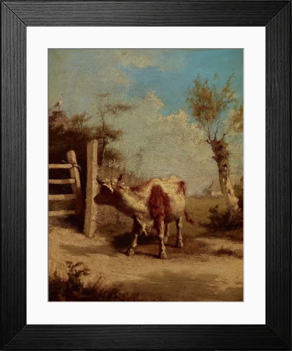 Framed Print : Study of a Cow against a Landscape, between 1875-1880. Creator: Wilhelm Leopolski Framed Print : Study of a Cow against a Landscape, between 1875-1880. Creator: Wilhelm Leopolski