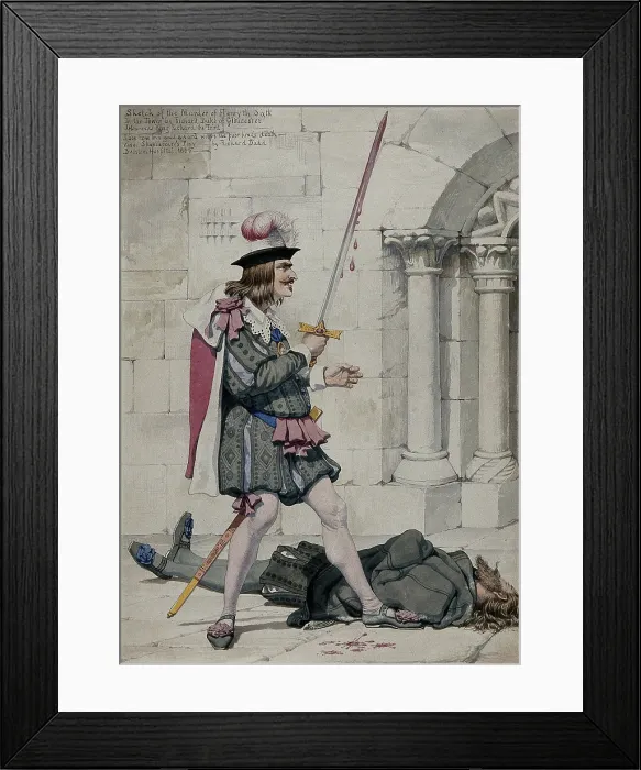 Framed Print : Sketch of the Murder of Henry the Sixth In the Tower by Richard Duke of Gloucester... 1853. Creator: Richard Dadd Framed Print : Sketch of the Murder of Henry the Sixth In the Tower by Richard Duke of Gloucester... 1853. Creator: Richard Dadd