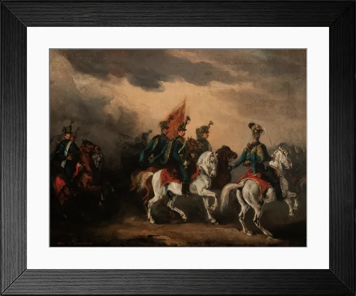 Framed Print : Blue Hussars, 1836. Creator: Piotr Michalowski Framed Print : Blue Hussars, 1836. Creator: Piotr Michalowski
