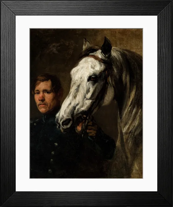 Framed Print : Stable Boy Holding the Horse by the Bridle, between 1842-1845. Creator: Piotr Michalowski Framed Print : Stable Boy Holding the Horse by the Bridle, between 1842-1845. Creator: Piotr Michalowski