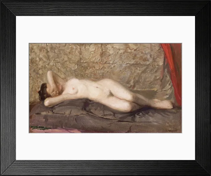 Framed Print : Nude Woman Lying, c1908. Creator: Leon Wyczolkowski Framed Print : Nude Woman Lying, c1908. Creator: Leon Wyczolkowski