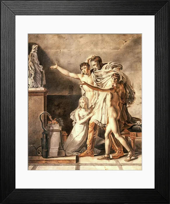 Framed Print : Four people praying to Aesculapius, late 18th-early 19th century? Creator: Circle of Pierre-Narcisse Guerin Framed Print : Four people praying to Aesculapius, late 18th-early 19th century? Creator: Circle of Pierre-Narcisse Guerin