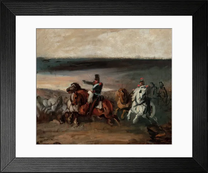 Framed Print : Attack of French Artillery, c1835. Creator: Piotr Michalowski Framed Print : Attack of French Artillery, c1835. Creator: Piotr Michalowski