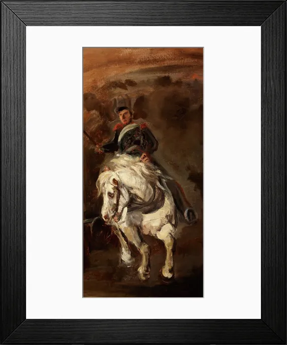 Framed Print : Artillerist on Horseback, between 1834-1835. Creator: Piotr Michalowski Framed Print : Artillerist on Horseback, between 1834-1835. Creator: Piotr Michalowski