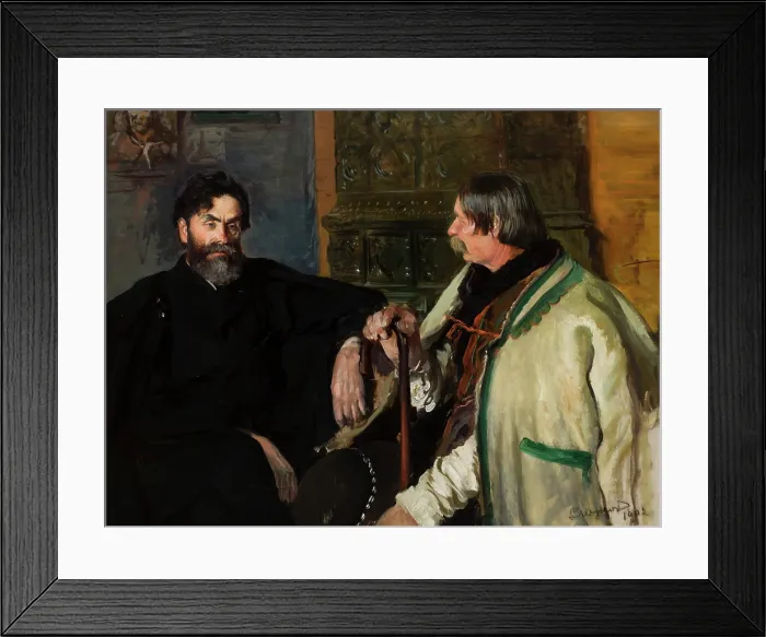 Framed Print : Portrait of Stanislaw Witkiewicz with Wojciech Roj, 1902. Creator: Leon Wyczolkowski Framed Print : Portrait of Stanislaw Witkiewicz with Wojciech Roj, 1902. Creator: Leon Wyczolkowski