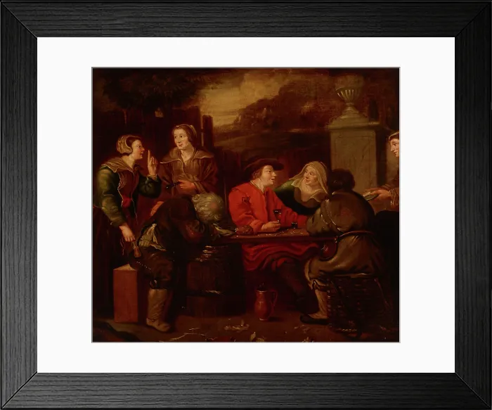 Framed Print : Feasting Company, 18th century. Creator: Unknown Framed Print : Feasting Company, 18th century. Creator: Unknown