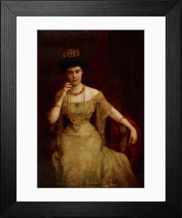 Framed Print : Portrait of Augusta Victoria of Schleswig-Holstein (1858-1921), Wife of Wilhelm II... 1898. Creator: Felix Ehrlich Framed Print : Portrait of Augusta Victoria of Schleswig-Holstein (1858-1921), Wife of Wilhelm II... 1898. Creator: Felix Ehrlich