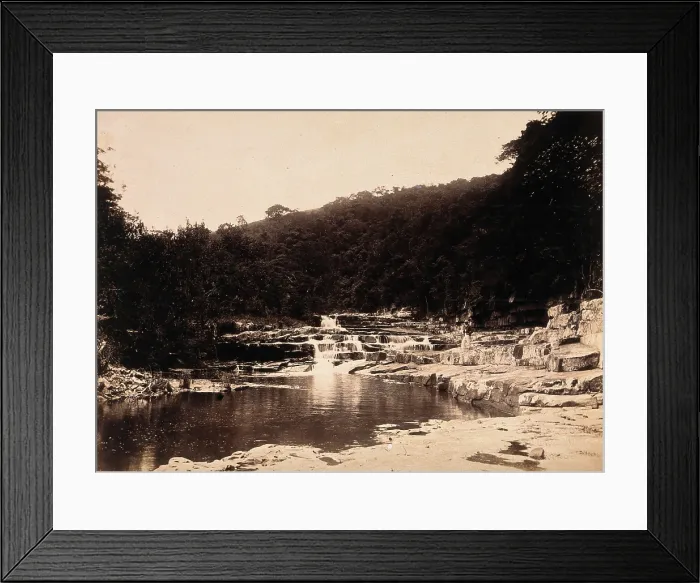 Framed Print : Eshowe, South Africa: waterfalls (The Umlalaas), between 1880 and 1899. Creator: John Wallace Bradley Framed Print : Eshowe, South Africa: waterfalls (The Umlalaas), between 1880 and 1899. Creator: John Wallace Bradley