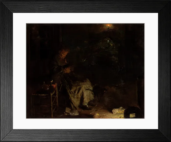 Framed Print : Old Woman Watching over a Dead Body I, 1878-1890. Creator: Aleksander Gierymski Framed Print : Old Woman Watching over a Dead Body I, 1878-1890. Creator: Aleksander Gierymski