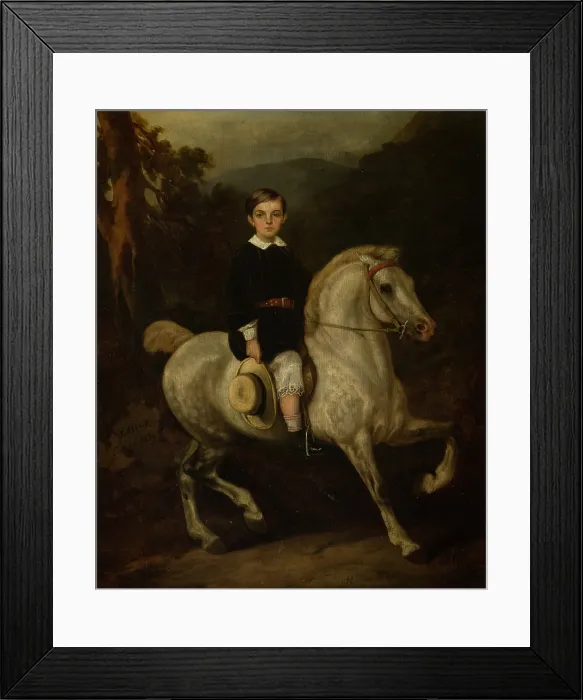 Framed Print : Portrait of General Hauke's Son, 1859. Creator: Juliusz Kossak. Portrait of General Hauke's Son, 1859. Creator: Juliusz Kossak Framed Print : Portrait of General Hauke's Son, 1859. Creator: Juliusz Kossak. Portrait of General Hauke's Son, 1859. Creator: Juliusz Kossak